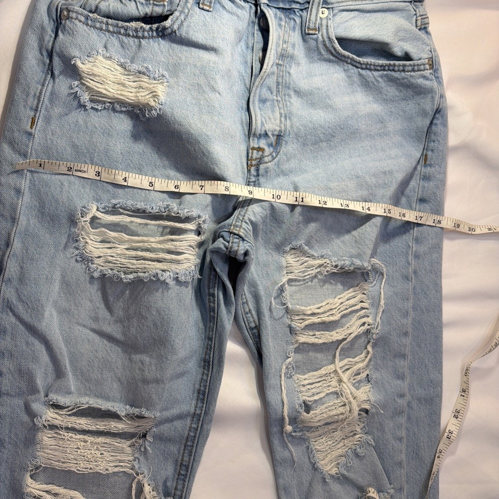 AERO Jeans Womens  8 90s SuperHigh Rise Straight Button FlyDenim Pants Light 223 - Picture 7 of 9